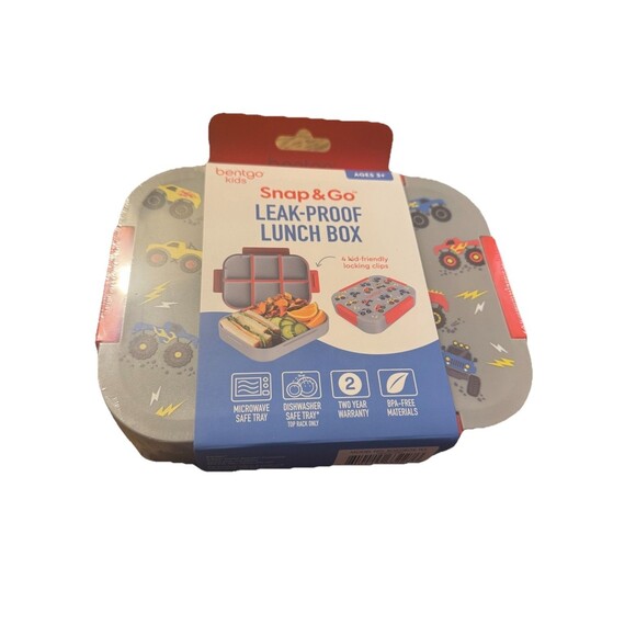 Bentgo Kids Snap & Go Leak-Proof Lunch Box Trucks  Microwave Safe Sealed - Picture 1 of 6